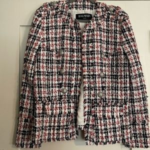 Balmain Tweed Jacket New With Tag Size 44, Red White Navy